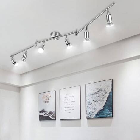 NOLUXA Plafonnier 6 Spot LED Orientable, Luminaires Plafonnier Pivotants, Aucune Gu10 ampoule incluse, , Éclairage de Plafond