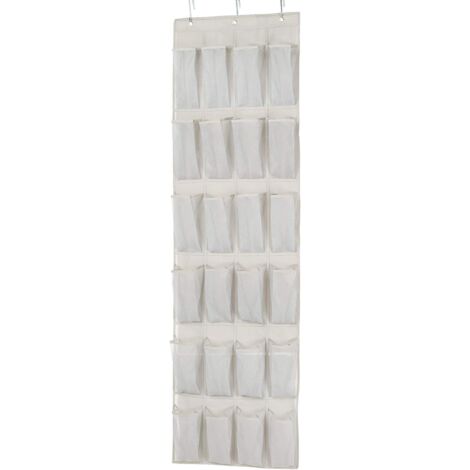 NOLUXA Range-chaussures à suspendre sur la porte, 24 compartiments, moyen format, Blanc