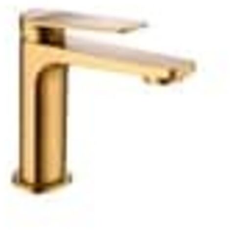 NOLUXA Robinet de lavabo de couleur or en laiton avec cartouche en céramique Ø26 mm et jeu de flexibles 3/8 inclus pour la stabilité