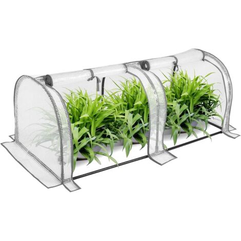 NOLUXA Serre de Jardin - Bâche PE Demi-translucide - 120x60x50cm - résistante à la Pluie et à la Neige - Blanc