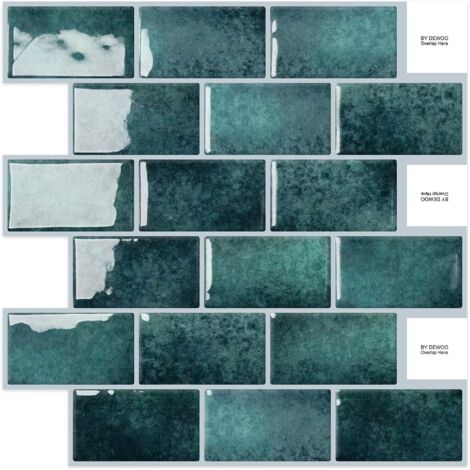 NOLUXA Vert Credence Adhesive Stickers Carreaux adhesif Adhesif Mural pour Cuisine Salle de Bain,(10-Pièces,30.5x 30.5cm)