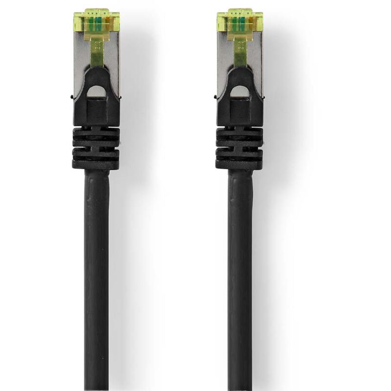 Nedis - Nom : Câble réseau CAT7 s/ftp RJ45 Male RJ45 Male 15.0 m Snagless Rond lszh Noir Label