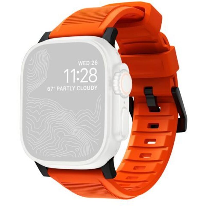 Nomad - Rugged Strap Ultra Orange Connector Black 42/44/45/49mm
