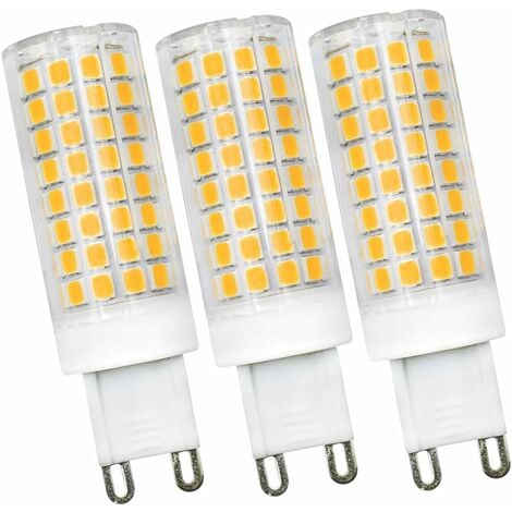 TINOR Non Dimmable G9 Bi-Pin LED Light Bulb 8W Equivalent to 60W Halogen Bulb Warm White 3000K AC 220V-240V Apply to The Crystal lamp/Chandelier/Home Lighting -Pack of 3 [Energy Class A+]