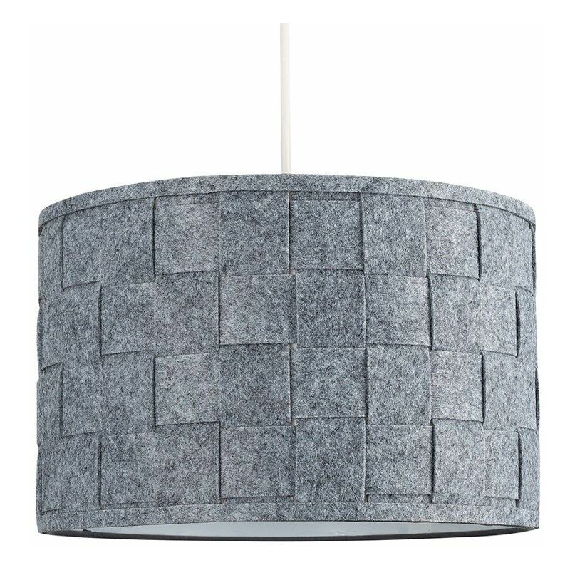 Weave Ceiling Pendant Light Shade Grey Felt Finish - BC B22