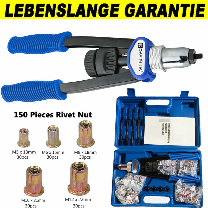 Day Plus - Non femelle Song ProFi écrou à vent non mécanique sans outil m3 - M12 set