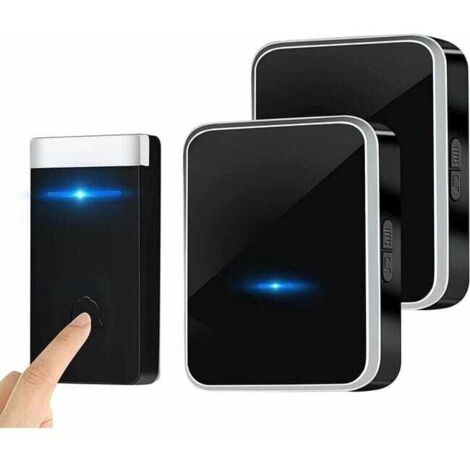 [Non richiede batterie] Campanello wireless, kit campanello impermeabile con 2 ricevitori plug-in, portata 150 m, 45 melodie a 4 livelli di volume