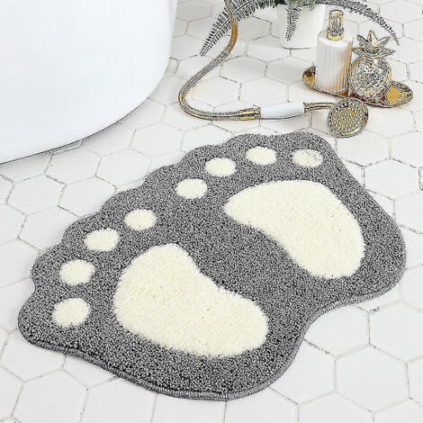 Non-slip and absorbent bathroom mat, large footprint, polyester, 40 x 60 cm