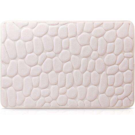Non-slip bath mat Bath mat, 100% microfiber, stone effect, 50 x 80 cm - Cream