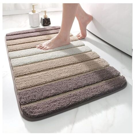 Non-slip bath mat, super soft, machine washable, absorbent, 50 x 80 cm, (beige)