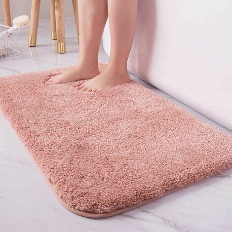 BOED Non Slip Bath Mat,Super Soft Plush Shaggy Bathroom Area Rugs, Extra-Thick Water Absorbent Bath Rugs with Waterproof Backing for Tub Shower,Bathroom, Living Room, 4060cm -Pink