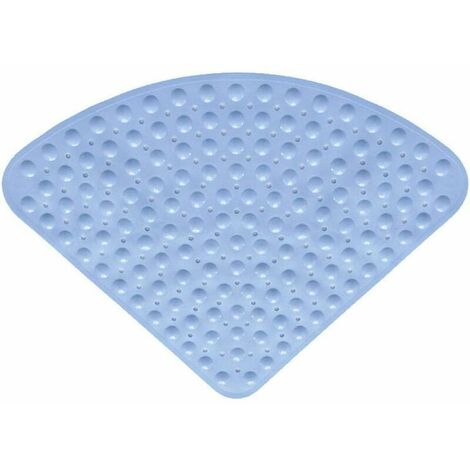 non slip bathroom mat shower mat with non slip bath mat Slip-proof mat for bathroom in large fan-shaped shower room@Light blue80x80CM