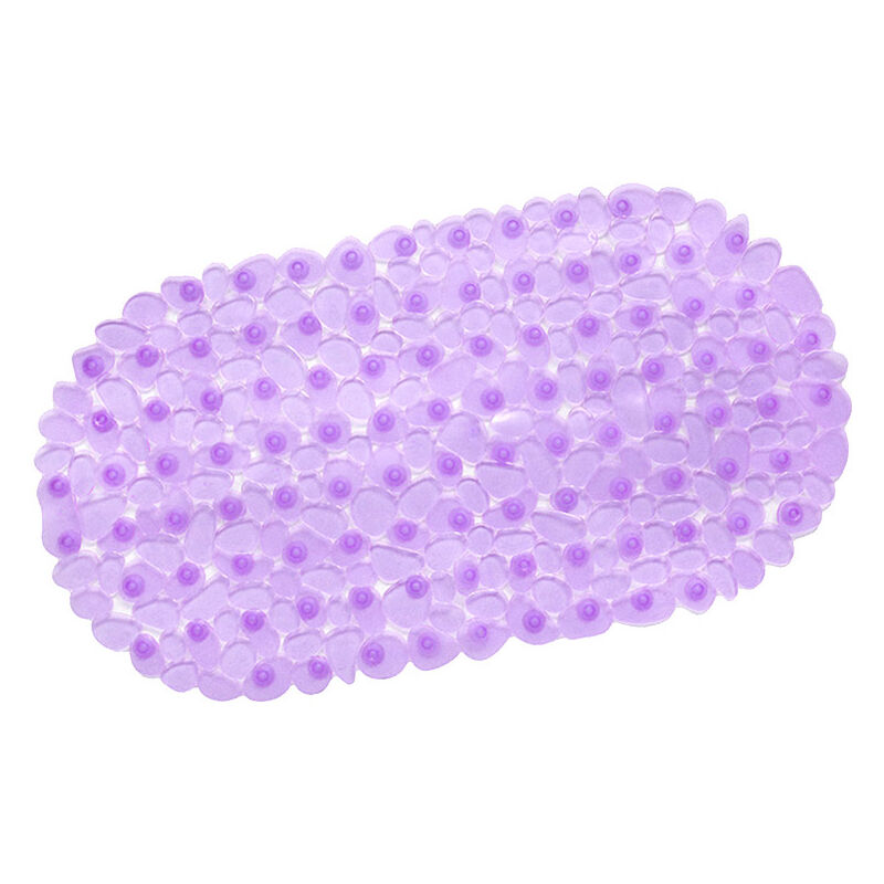 Non Slip Bathtub Mat, Pebble Frosted pvc Bath Mat Anti-Mould Anti Slip Plastic Shower Mat (purple)