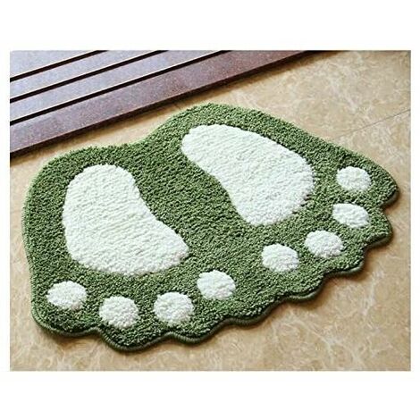 Non-slip microfiber bath mat, imprint design, soft for bathroom and children's room, green, 40 x 60 cm