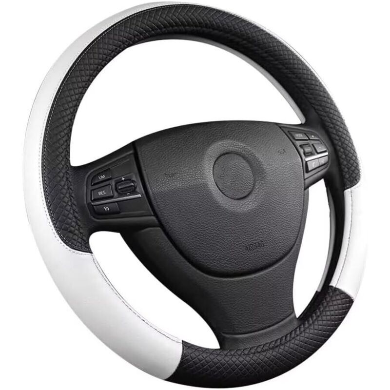 Non-slip PU leather car steering wheel covers, universal steering wheel cover, breathable, sporty style, 37-38 cm, car accessories for women and men