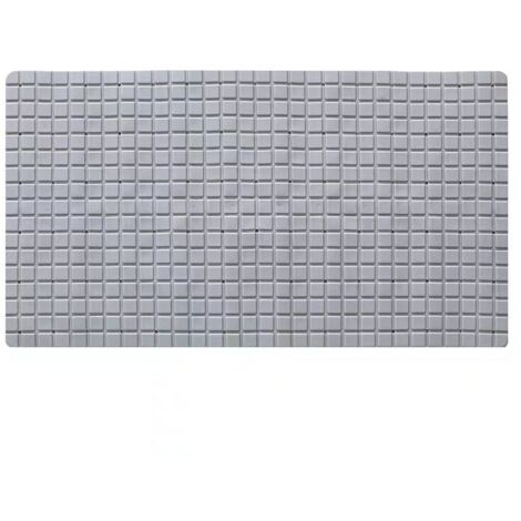 Non-slip shower mat 38x71cm, bath mat with suction cup drain hole, suitable for bathtub and shower, long anti-mold mat, gray YMYNY