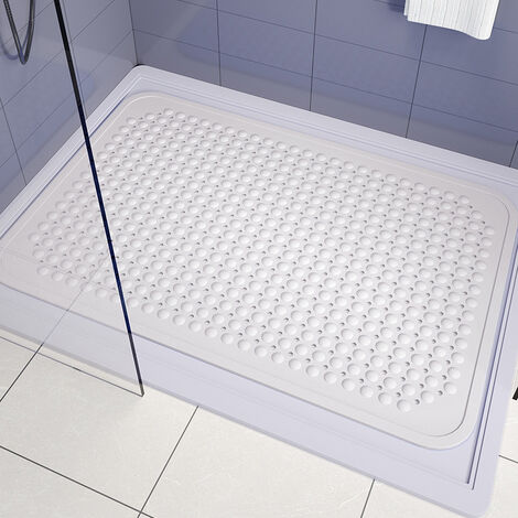 1pc Circular Hole Design Rubber Material 53x53cm Square Shower