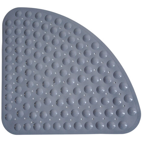 main image of "Non-slip shower mats for bathtub with shower drainage or bathtub, PVC Triangle bath mat 54 x 54 cm, gray"