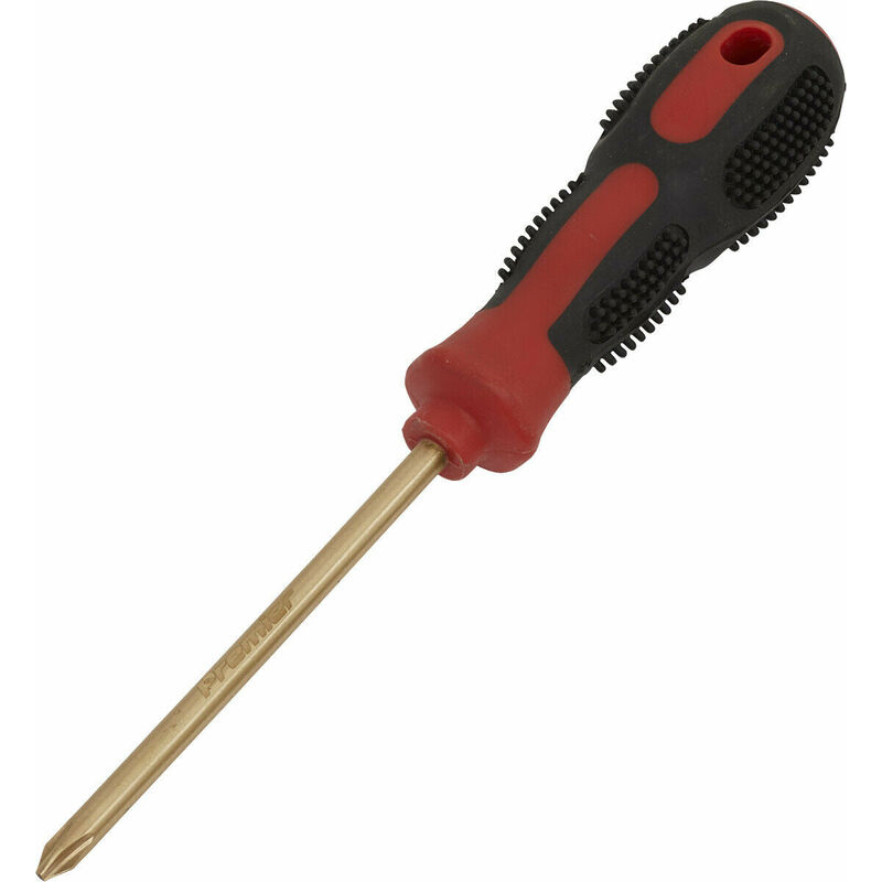 Loops - Non-Sparking Phillips Screwdriver - #2 x 100mm - Soft Grip Handle - Die Forged