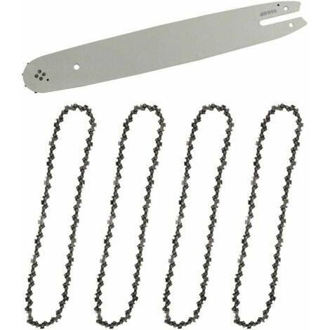 [NON UTILIZZATO] Barra guida e 4 catene per motosega, barra guida da 35 cm, catene a taglio quadrato da 3/8", diametro 1,3 mm, 50 maglie, compatibili con STIHL
