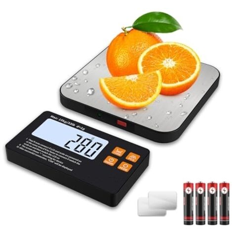 [NON UTILIZZATO] Bilancia da cucina con display diviso, bilancia alimentare intelligente da 15 kg/1 g, display LCD magnetico, bilancia digitale, 7 unità, funzione tara, acciaio inossidabile per la cot