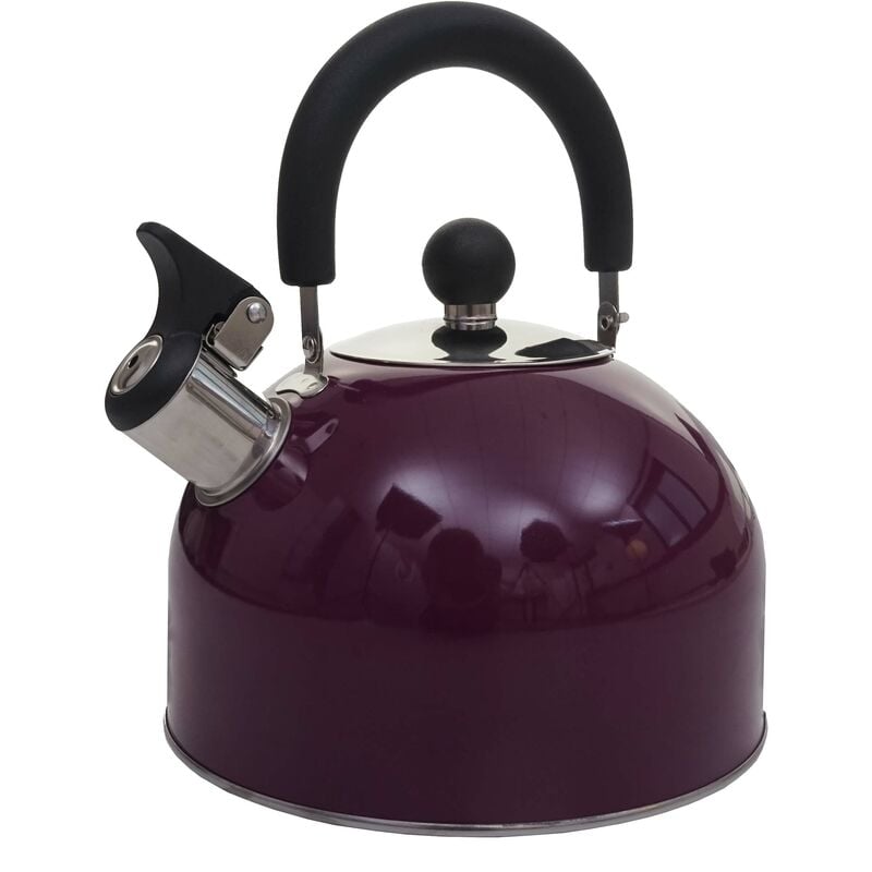 Image of Mendler - non utilizzato] Bollitore con fischietto maniglia termoisolante HWC-J67 2,5l acciaio inox viola - purple