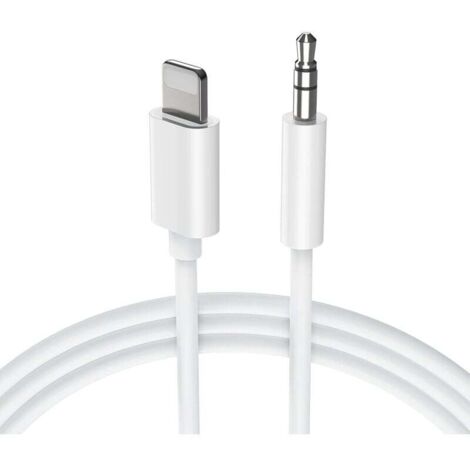 [NON UTILIZZATO] Cavo audio ausiliario per auto per iPhone 12, jack ausiliario stereo maschio da 3,5 mm compatibile con iPhone 14/13/12/11 Pro Max/Pro/8/8 Plus/7 Plus/X/XR, Home - Bianco (1 m)