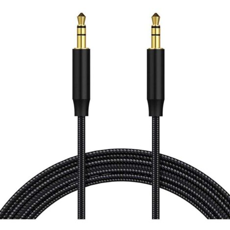 [NON UTILIZZATO] Cavo jack audio, cavo AUX, cavo ausiliario da 3,5 mm, cavo audio stereo maschio-maschio in nylon per cuffie, iPod, iPhone, iPad, HiFi, tablet, autoradio, smartphone, lettore MP3, auto