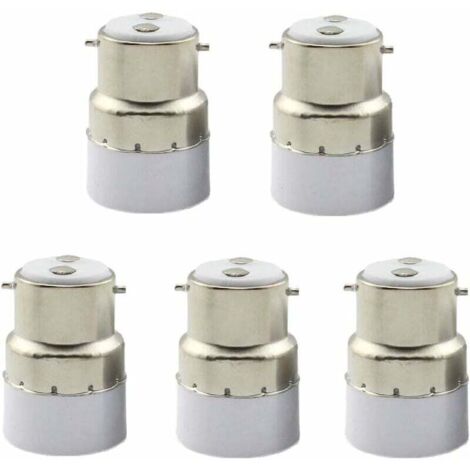 [NON UTILIZZATO] Confezione da 5 convertitori per portalampada da B22 a E14. Adattatore per portalampada B22 per portalampada E14 standard.