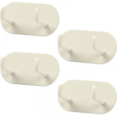[NON UTILIZZATO] (Crema 4 pezzi) Ganci da parete per adesivo, porta asciugamani bagno, gancio per asciugamani in metallo, gancio per bagno senza forare per bagno, camera da letto, cucina