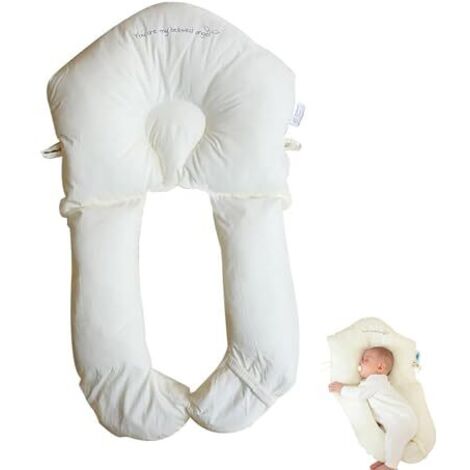 [NON UTILIZZATO] Cuscino per neonati contro la testa piatta, cuscino di supporto laterale per neonati, cuscino di supporto per tutto il corpo, cuscino per la testa a forma di U, poggiatesta regolabile