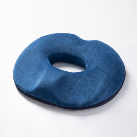[NON UTILIZZATO] Cuscino per seduta a ciambella in poliestere, cuscino ortopedico per emorroidi, cuscino ergonomico antidecubito, per sedia da ufficio, sedia da auto, sedia a rotelle, 45 cm x 40 cm (d