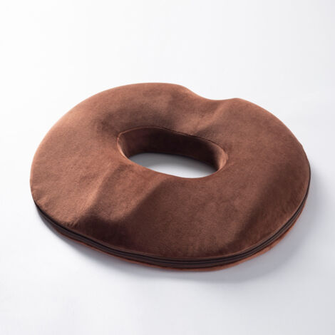 [NON UTILIZZATO] Cuscino per seduta a ciambella in poliestere, cuscino ortopedico per emorroidi, cuscino ergonomico antidecubito, per sedia da ufficio, sedia da auto, sedia a rotelle, 45 cm x 40 cm (p
