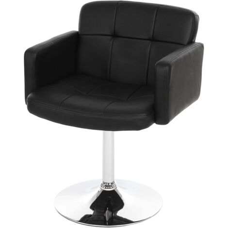 [NON UTILIZZATO] Design sedia Lounge Orlando M10 cromo ecopelle 55x60x80cm nero