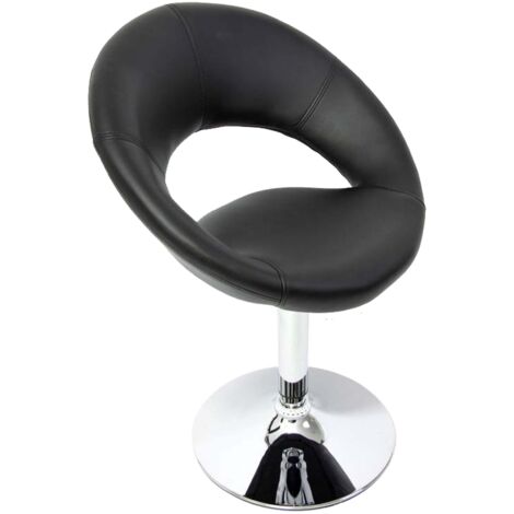 [NON UTILIZZATO] Design sedia Palermo sala pranzo girevole lounge elegante ecopelle 50x60x82cm nero