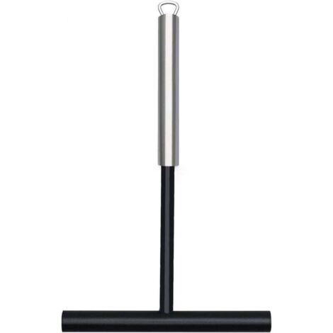 [NON UTILIZZATO]  dispenser per crêpe in acciaio inox lungo 19,5 cm, superficie liscia, robusto e resistente al calore, manico a forma di T, rastrello per crêpe per cucinare e preparare crêpe in casa