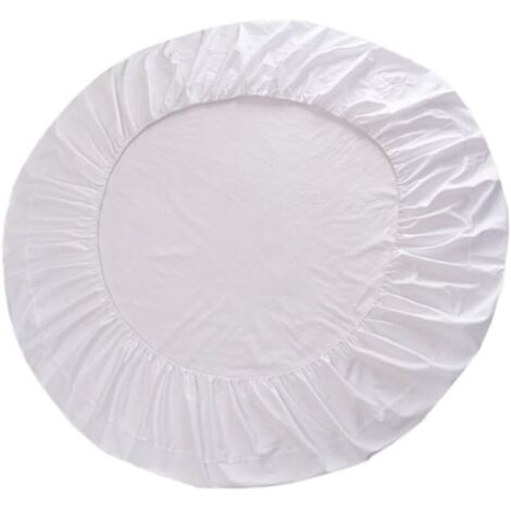[NON UTILIZZATO] Drap housse rond en coton, Drap housse rond - blanc