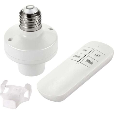 [NON UTILIZZATO] Lampada con telecomando wireless, attacco E27, base per lampadina, kit interruttore wireless con timer di accensione/spegnimento, supporta lampadine a LED, a ventola e a incandescenza