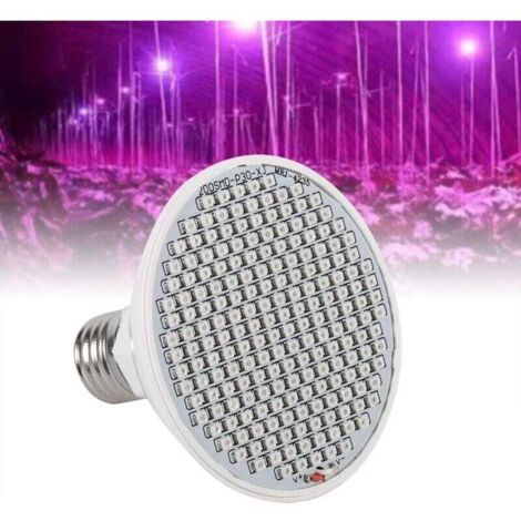 [NON UTILIZZATO] Lampada LED da 24 W per la coltivazione di piante in vaso - Spettro completo E27 ad alta potenza 200 LED - Ideale per serre e idroponica indoor -