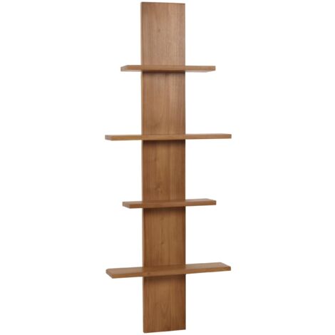 [NON UTILIZZATO] Mensola da parete in teak HHG-499, mensola da bagno pensile ripiano, teak di qualità B (durame, 20-30 anni), 51x56x15cm