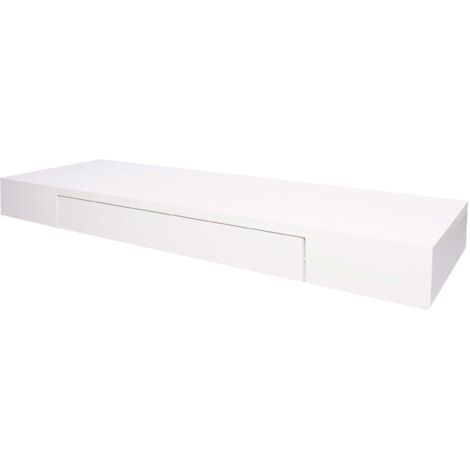 MODULARREDO DOMINO MAXI Mensola A Muro Con Cassetto – Comodino Sospeso In Rovere Sbiancato, 88,2x13,4x23,7 Cm, Made In Italy - 2