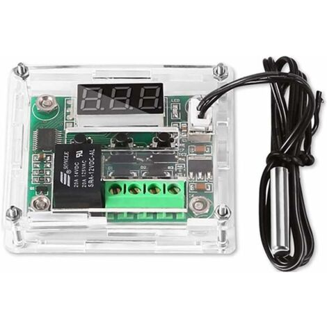 [NON UTILIZZATO] Modulo regolatore di temperatura da 12 V con alloggiamento, modulo termostato digitale XH W1209 con display impermeabile e sonda NTC