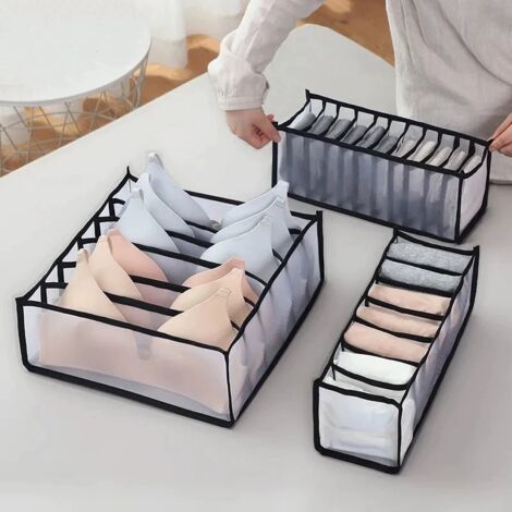 [NON UTILIZZATO] Organizer per cassetti per biancheria intima da 12 pezzi, scatola portaoggetti pieghevole, organizer per cassetti di grande capacità per biancheria intima, calzini, reggiseni, Superma