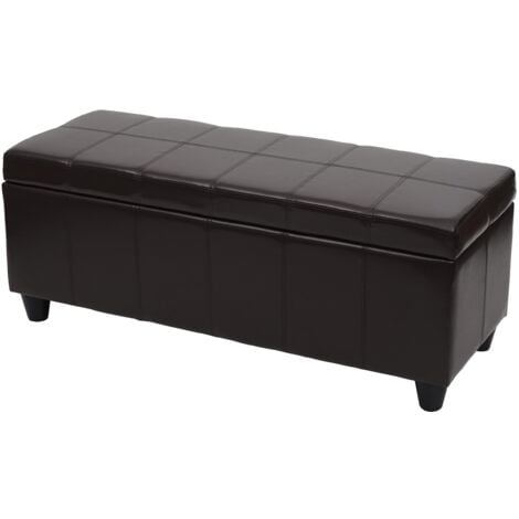 [NON UTILIZZATO] Panca contenitore elegante Kriens ecopelle 114x45x45cm marrone