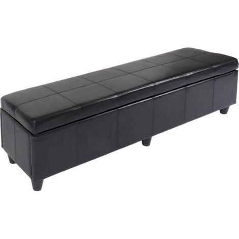 [NON UTILIZZATO] Panca contenitore elegante Kriens xxl ecopelle 180x45x45cm nero