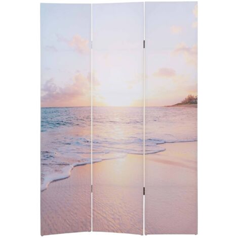 [NON UTILIZZATO] Paravento divisore doppia immagine HHG-843 3 pannelli 121x180cm oceano