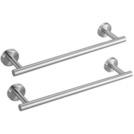 Porta Asciugamani Anelli Portasciugamani Acciaio Inossidabile Anello Porta Salvietta Tondo Porta Asciugamani ad Anello da Parete con Accessori di Fissaggio (Argento