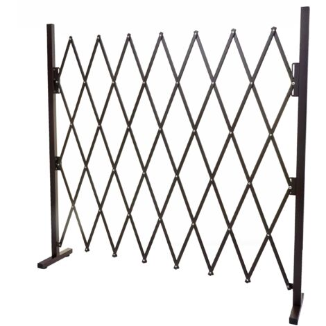 [NON UTILIZZATO] Recinto traliccio a fisarmonica estensibile HHG-930 alluminio marrone, altezza 153cm, larghezza 28-200cm