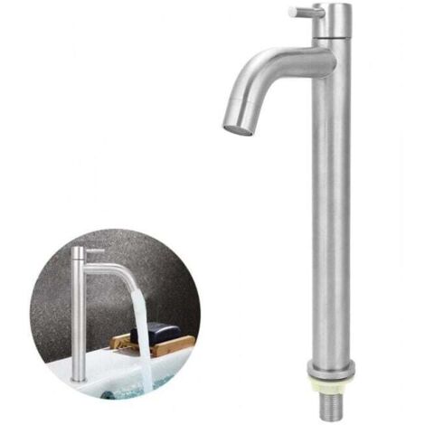 [NON UTILIZZATO] Rubinetto singolo, acciaio inossidabile, acqua fredda, rubinetto del bagno, lavabo, lavandino