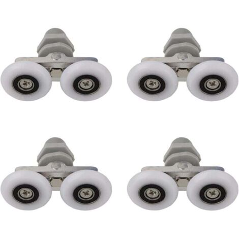 [NON UTILIZZATO] Rulli per porta doccia doppia, rulli per porta doccia, rulli scorrevoli, porta, bagno, doccia, rullo doccia di ricambio, pezzi di ricambio per bagno, 23 mm, confezione da 4
